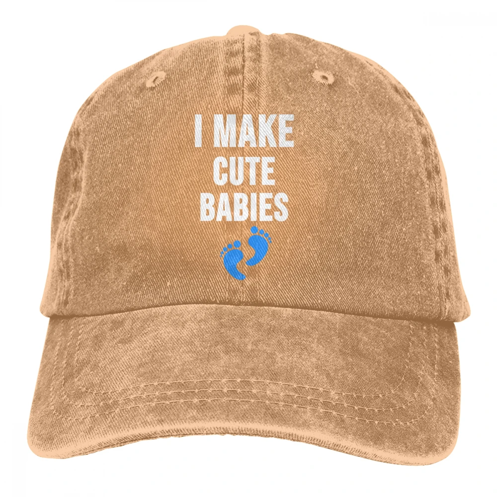 I Make Cute Babies Casquette черные унисекс Мужские Женские джинсовые бейсболка с ремешком кепки Регулируемая шляпа для гольфа папа - Цвет: Хаки