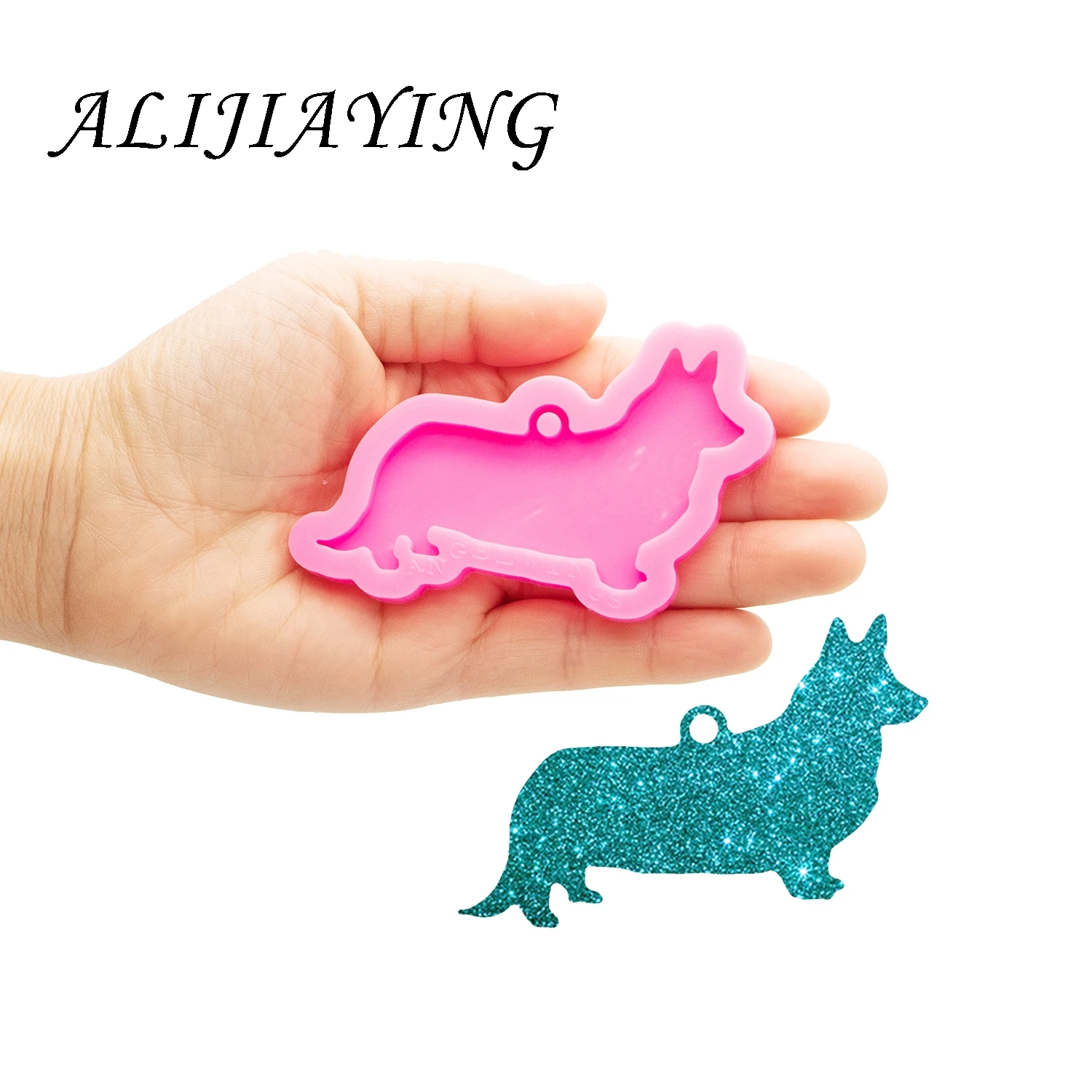 Shiny Silikon Corgi Form für keychain anhänger-Hund Mops Harz Crafting Form-Diy Epoxy Harz Formen Schmuck Machen DY0813 – Detail 7