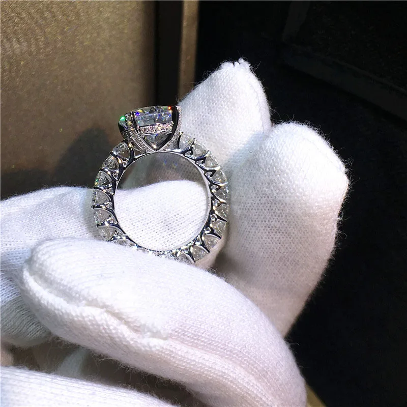 

100% 14K Gold ring 2ct D color VVS Moissanite Diamond Ring Wedding ring With national certificate
