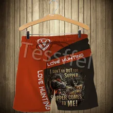 Tessffel Hunting Animal Deer Hunter 3D Printed Fashion Harajuku Newest Summer Men's Casual Shorts Short Unisex Pants Style-1