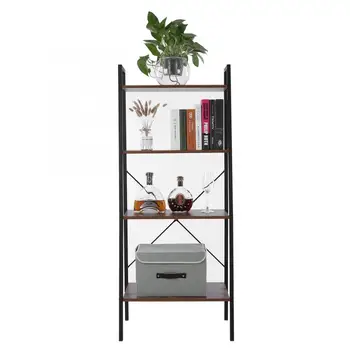 

Bookcase Ladder Shelf 4 Tier Shelf Ladder Bookcase Shelves Multifunctional Storage Rack for Home Living Room Bedroom