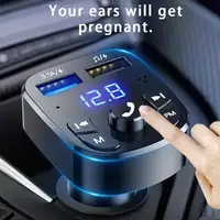 Car Hands-free Bluetooth 5.0 FM Transmitter Car Kit MP3 Modulator Player Wireless Handsfree Audio Receiver Dual USB Fast Charger 1
