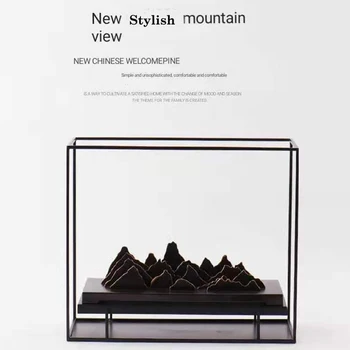 

YILUNXI New stylish home metal Taihu stone decoration model room creative rockery decoration entrance TV cabinet soft decor