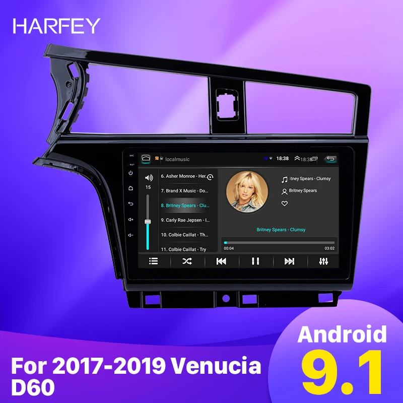 Автомобильный GPS-радиоприемник Harfey Android 9 1 стерео дюймов для venлампы D60 2017-2019 с HD