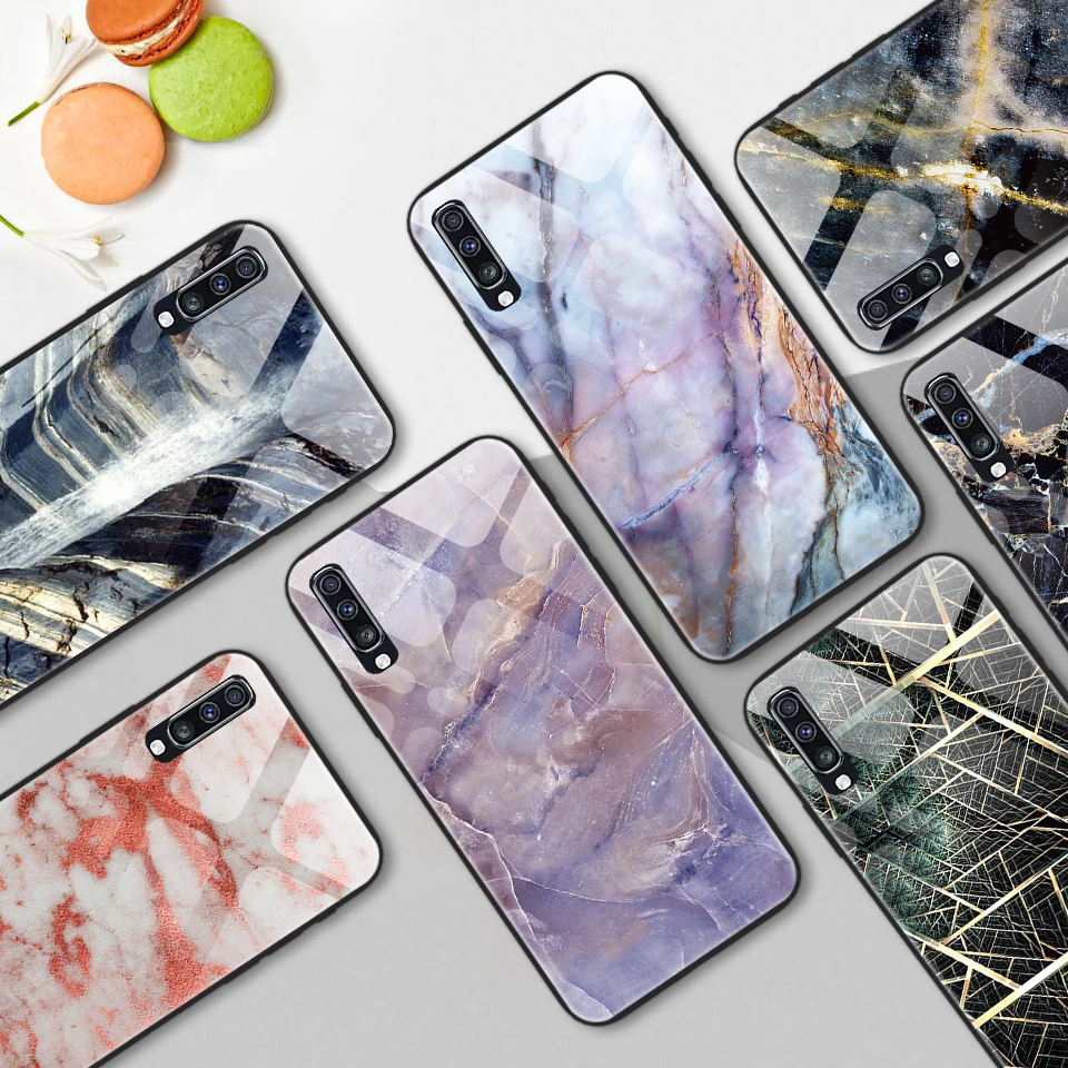 Для samsung Galaxy A70 SM-A705F противоударный протектор жесткий чехол для Galaxy A80/A90 TPU закаленное стекло Роскошный чехол для мобильного телефона