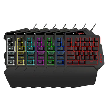 

HXSJ V500 35 (Key) USB Game One-Handed Keyboard Colorful Mixed Light Keyboard Built-in Converter Supports PS3 PS4 Game Console