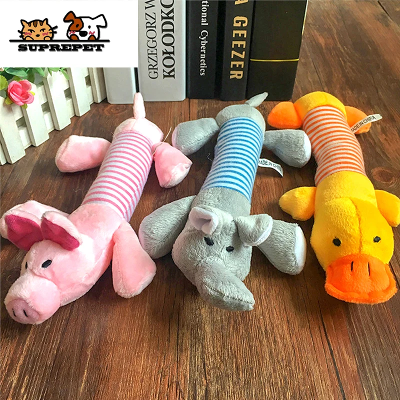 SUPREPET 1 шт. Домашний питомец собака кошка пищалка игрушка флис забавная Милая утка слон свинья жевательная игрушка Щенок маленькая собака жевательная игрушка аксессуары для домашних животных, собак