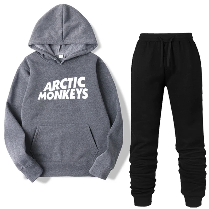 Двойка Модный комплект Arctic Monkeys Толстовка Для мужчин/Для женщин спортивный костюм толстовка с капюшоном Осенняя брендовая одежда, худи+ штаны в комплекте комплект