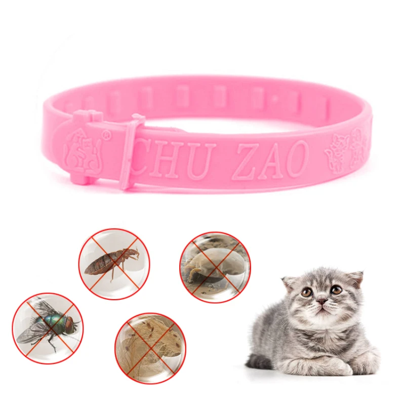 Flea Tick Prevention Collar For Cats Adjustable Cat Collar Pest Control Rubber Flea Killer Harness For Cats Pet Accessories