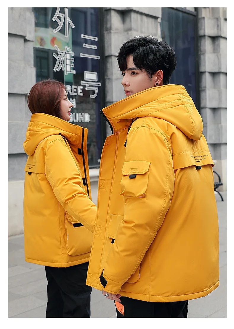 Korean-style Fashion Lovers down Jacket New Style White Duck down Thick Youth Men And Women down Jacket Short Coat Fashion