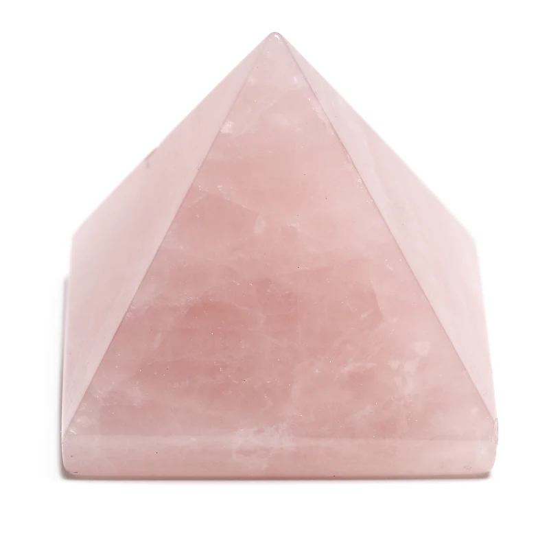 

Natural Rose Quartz Pink Crystals Pyramid Healing Crystal for Crafts Lustrous Surface Energy Stones Meditation Yoga