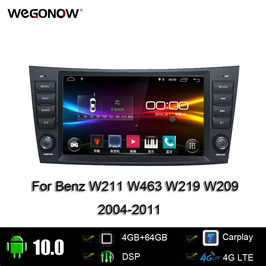 Carplay DSP IPS 8 ядер дюймов Android 10 4 Гб 64 ГБ Автомобильный DVD-плеер GPS 4G LET Map WIFI радио BT для