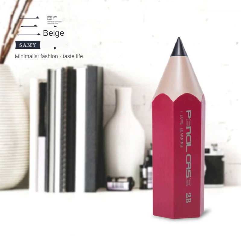 

School Season Desktop Storage With Lid Dustproof Stationery Makeup Brush Pen Holder Beauty Tool Induction Pencil Shape