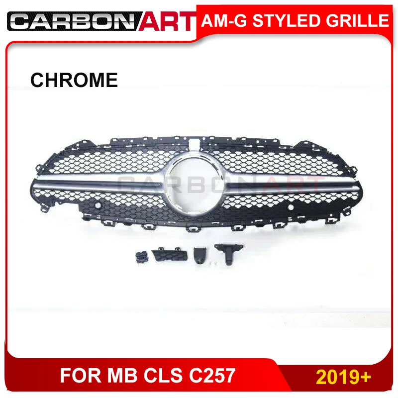 CLS C257 grill am g styled Grill For Class w257 Facelift Auto Front Grille 2019 CLS300 CLS350 CLS450 CLS500 4Matic | Автомобили и