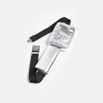 

Caker Brand 2020 Women Leather Waist Bags Silver Fanny Waist Bags Wholesale