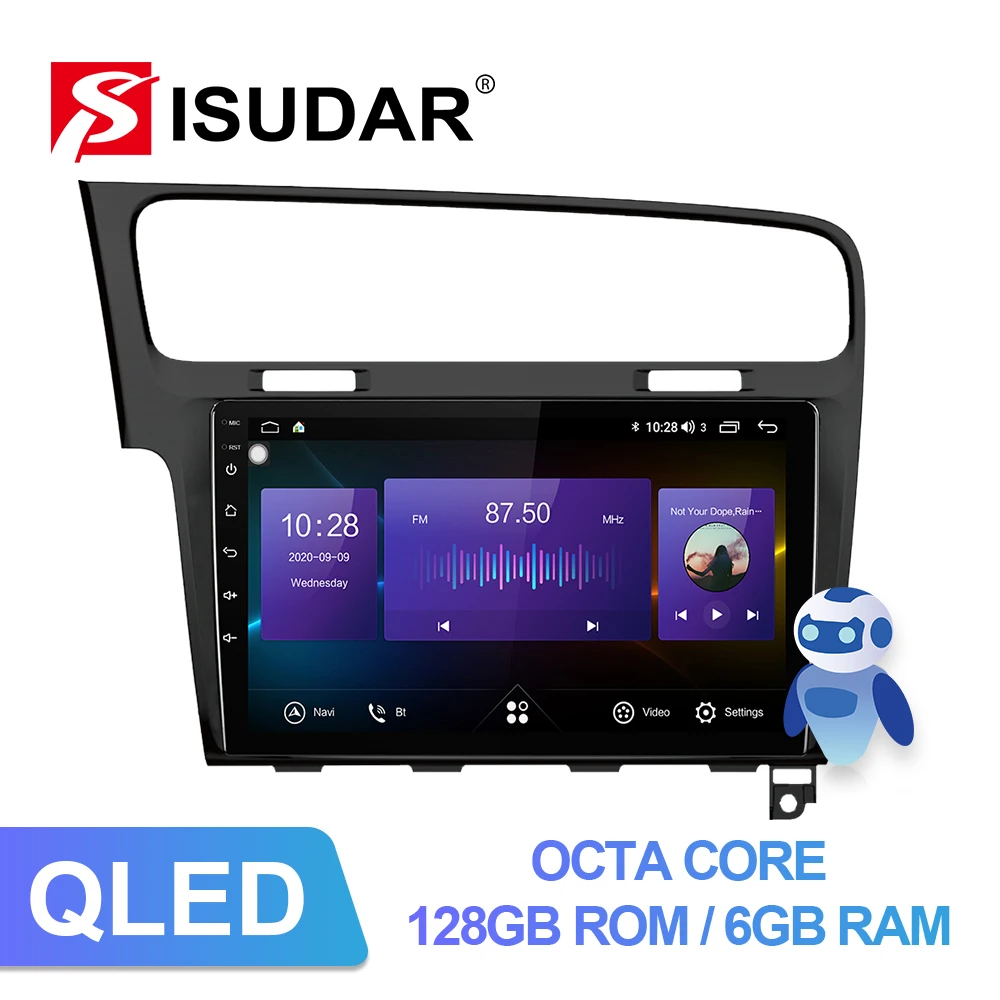 Автомагнитола Isudar V72 Android 10 для VW/Volkswagen/Golf 7 GPS автомобильный мультимедийный плеер