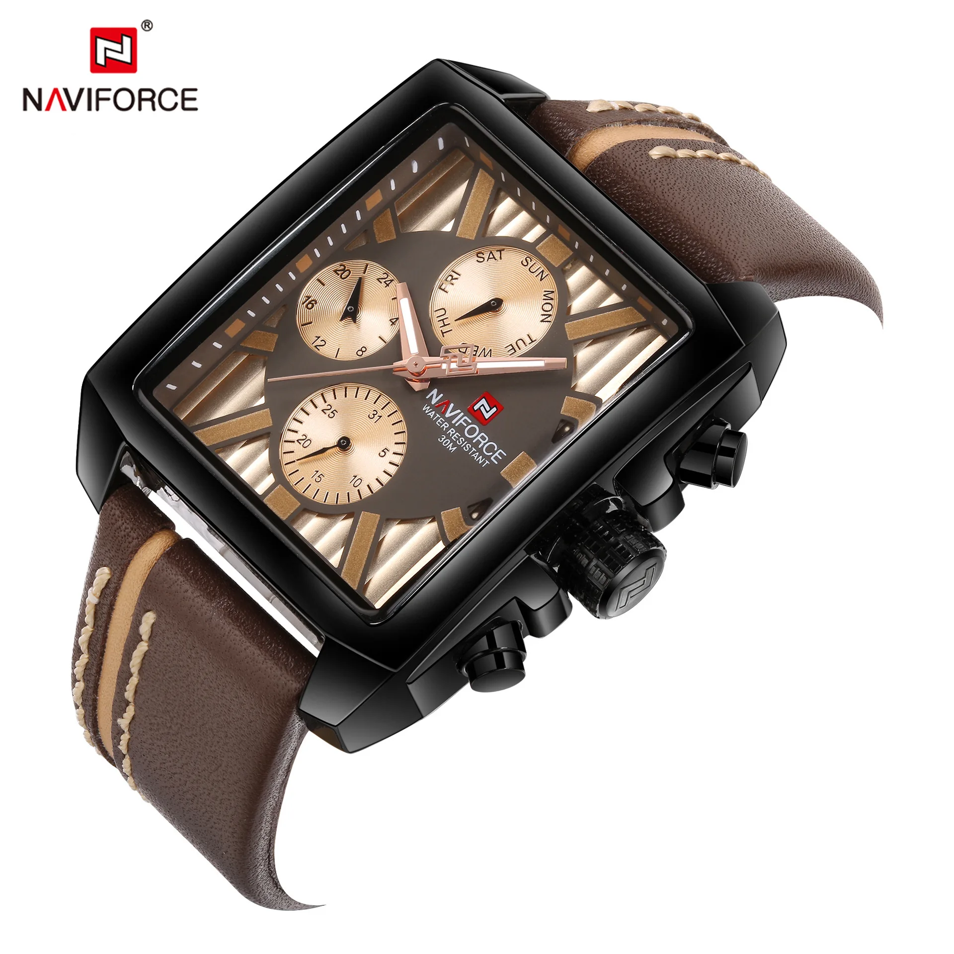 

Naviforce Xiang 9111 New Style Waterproof Sports Electronic Multi-functional MEN'S Watch Small Square Table