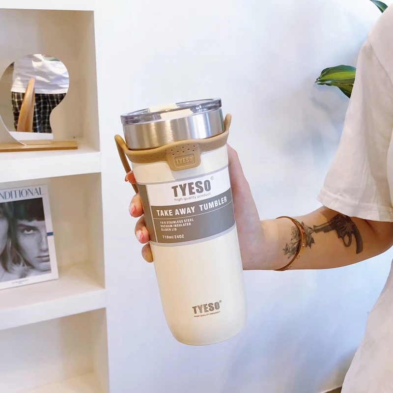 550 & 710ml Creative Double Stainless Steel Coffee Thermos Mug With Lid Car Ice Cup Vacuum Flask Portable Travel Insulated Mugs