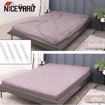 

4PCS/Set Sheet Mattress Cover Blankets Grippers Clip Elastic Bed Holder Fasteners Elastic Straps Fixing Slip-Resistant Belt