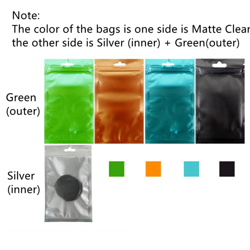 

100Pcs/Lot 8.5*13cm Ziplock Zipper Resealable Plastic & Aluminum Foil Matte Clear Packaging Electronic Accessories Storage Bags