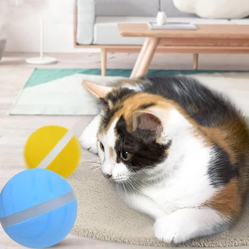 

Dog Cat Toy Rolling USB Rechargeable Smart Interactive LED Light Silicone Waterproof Ball Toy Pet Gift