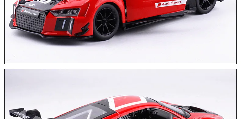 1:24, высокая симуляция, гоночный сплав, Audi R8, спортивный автомобиль, звук и светильник, сплав, модель автомобиля, игрушки для детей, подарки