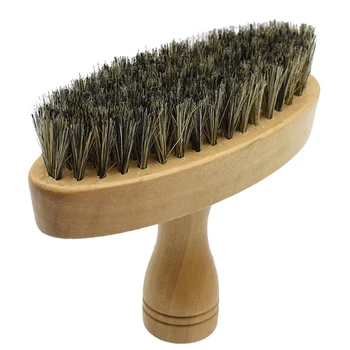 

Men Home Portable Beard Brush Facial Cleaning Mustache Shaping Barber Travel Soft Shaving Anti-skid Salon Wood Handle Tool Comb