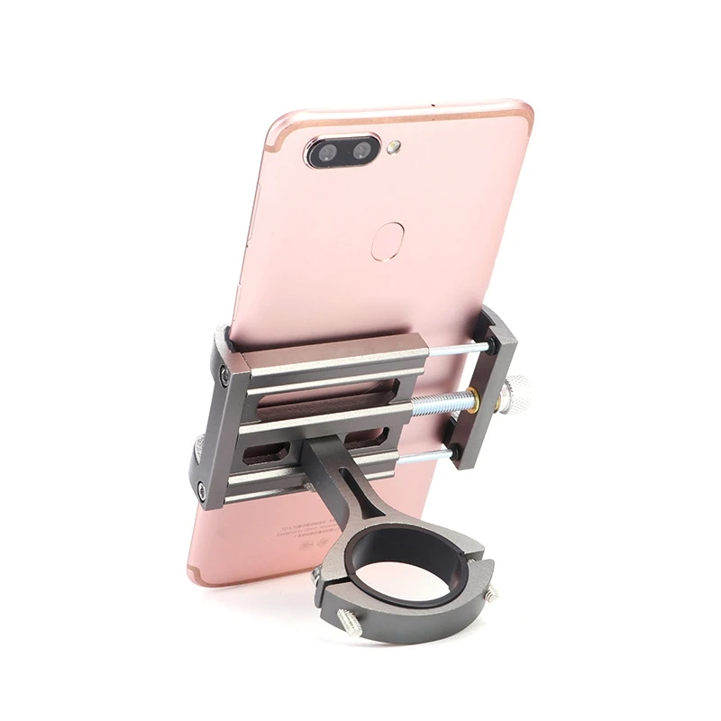 Aluminium Alloy Bicycle Mobile Phone Holder Stands Adjustable Anti-slip Bike Motorcycle Handlebar Metal Phone Bracket