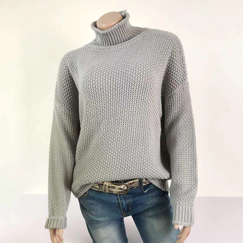 Водолазка, Женский пуловер, свитер, осенняя зимняя одежда, женский джемпер,, большие размеры, вязаные Рождественские свитера, женские топы DR889 - Цвет: gray