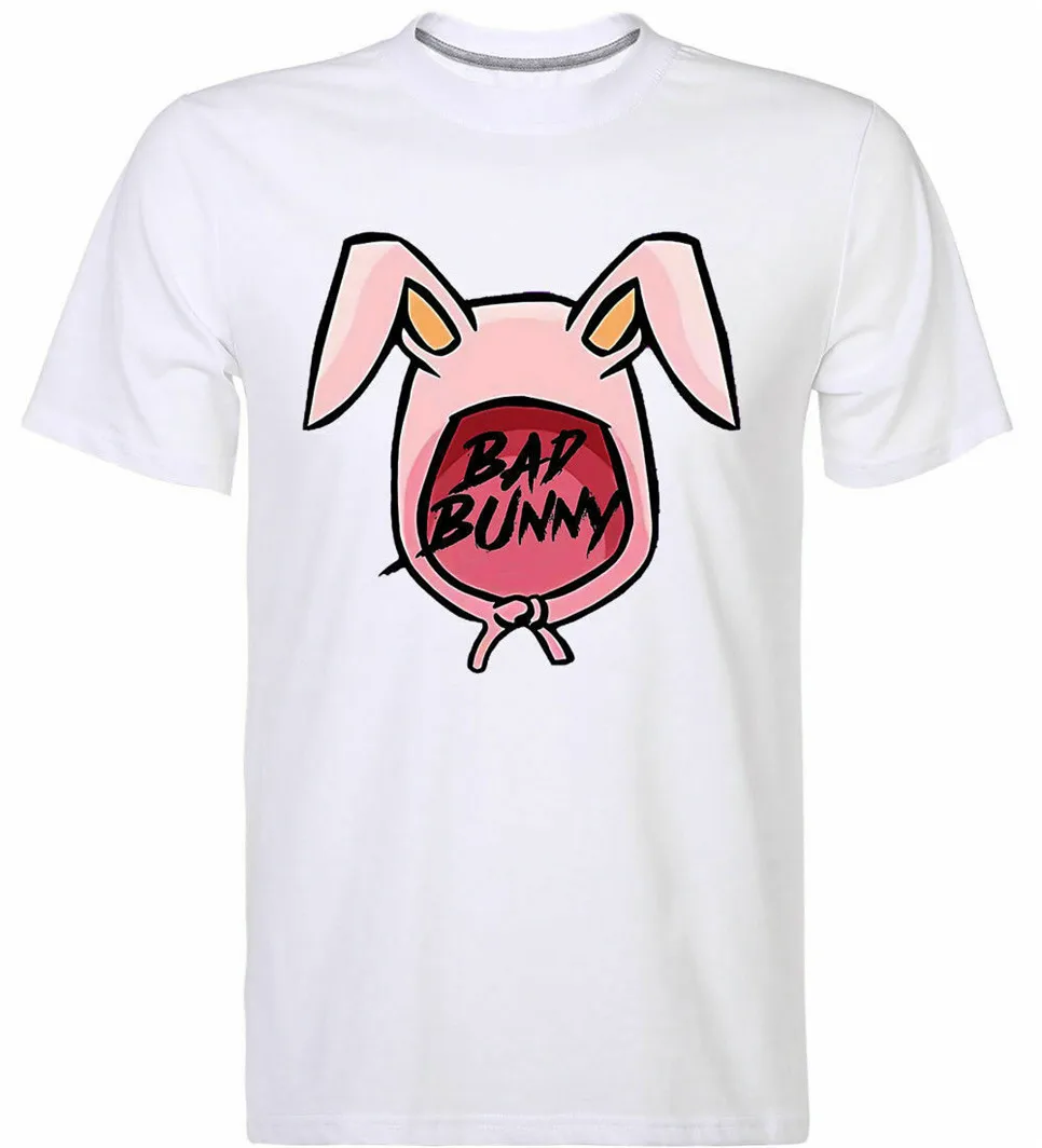 Bad Bunny хип хоп раппер Swag Милая Белая футболка S-6Xl Бодибилдинг | Мужская одежда