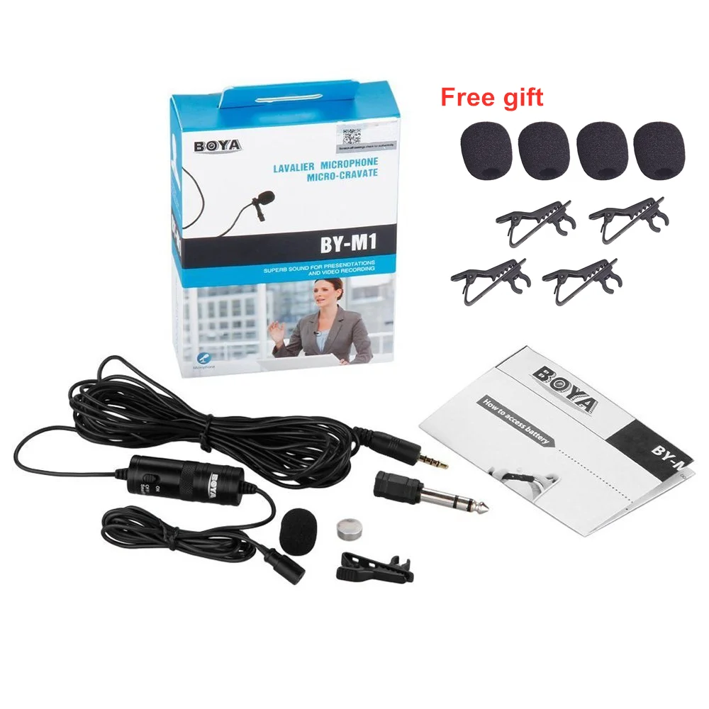 BOYA BY-M1 Label Lavalier круглый конденсаторный микрофон для iPhone Android для Canon Nikon DSLR видеокамеры аудиозаписывающие устройства