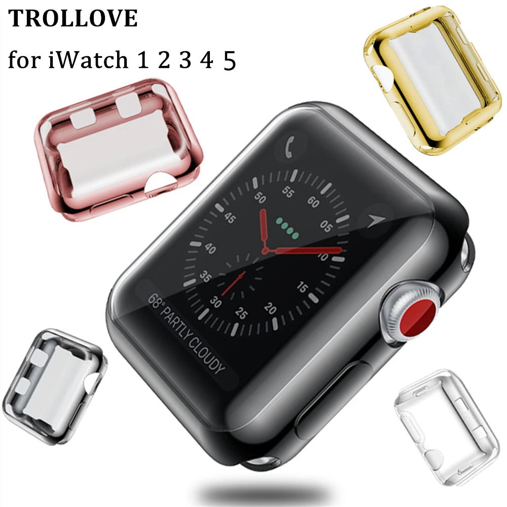 Ультратонкий Мягкий чехол для Apple Watch из ТПУ 38 мм 42 серии 2/3/4/5 40 44 универсальный