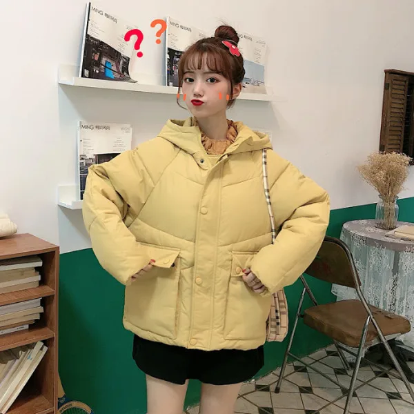 

2019 Winter New Style Cotton-padded Clothes Online Celebrity Students Short down Jacket CHIC Women's College Style Thick Loose C