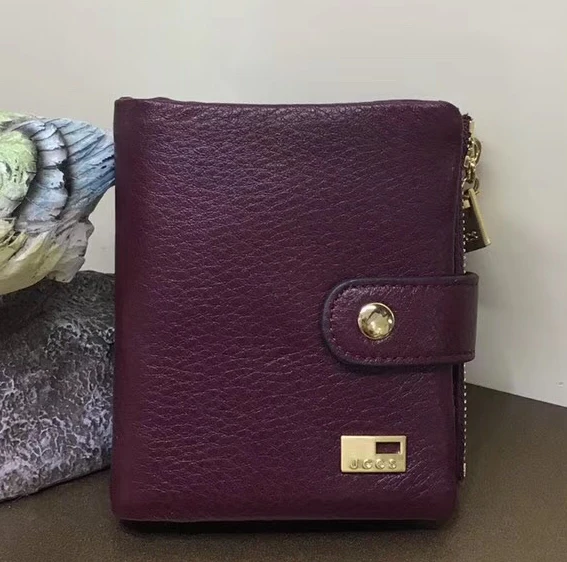 Бургундия JCCS Genuine Leather Designer Wallets famous brand Women Wallet Fashion money bag Pocket ladies Short Purse JS1043A - Цвет: Бургундия