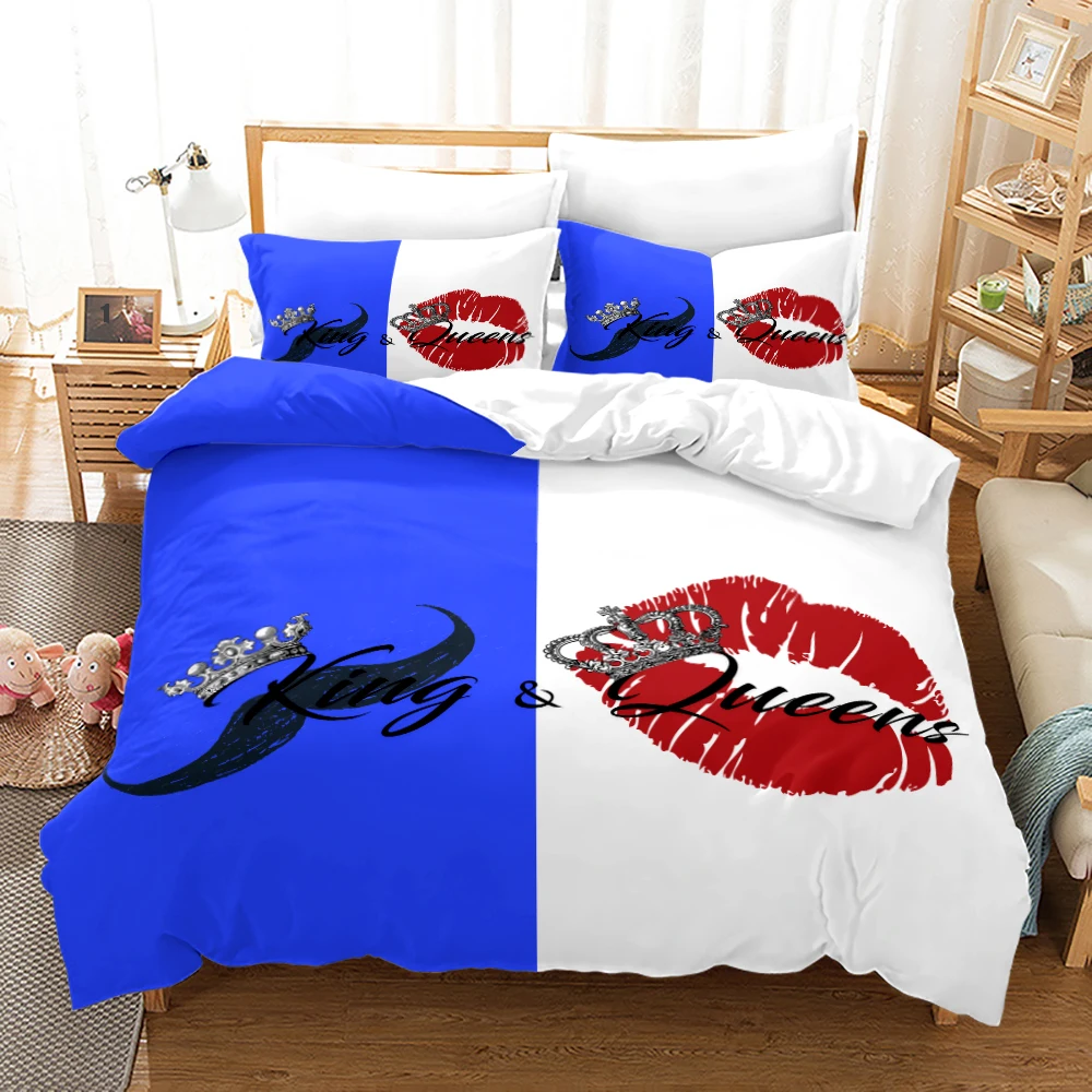 

King Queen Lovers Bedding Set Single Twin Full Queen King Size Lover Oil Painting Bed Set Children's Kid Bedroom Duvetcover 009