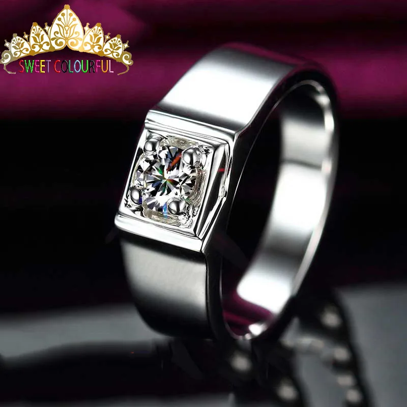 100% 18K Золотое кольцо Moissanite алмазное мужское 1ct D Цвет VVS с национальным