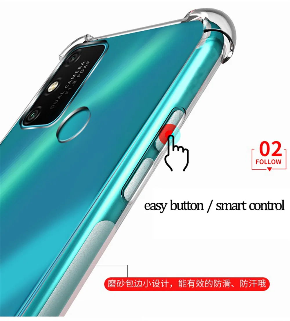чехол на телефона Honor 9A Прозрачная подушка безопасности Ударопрочные кейс+Huawei Y6P