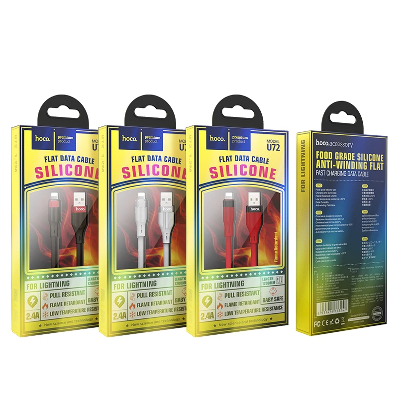 HOCO U72 20 шт./лот 1,2 м Прочный USB кабель для iPhone кабель Micro кабель для samsung USB кабель зарядное устройство провод