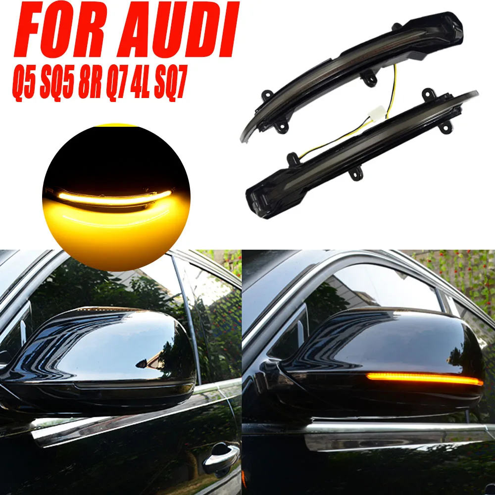 

2 Pcs / Set Dynamic Rear Mirror LED Turn Signal Light For Audi Q5 SQ5 8R 2010 2014 2015 2016 2017 Q7 4L SQ7 Car Accessories