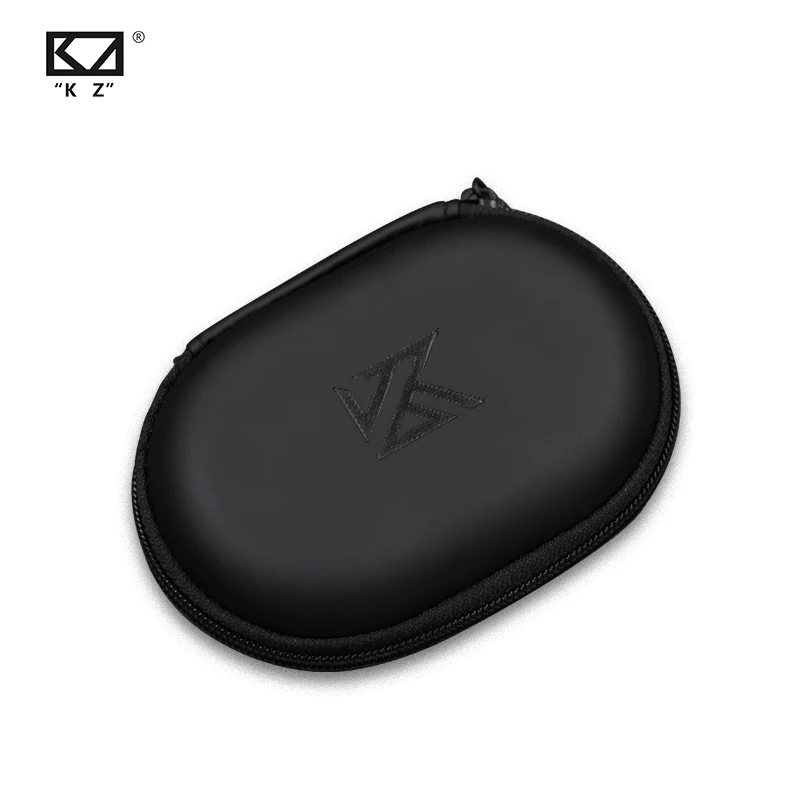 KZ логотип Овальный хранения PU сумки для гарнитур коробки молния черный портативный чехол для хранения защита подходящая коробка защита от пыли для наушников и кабеля