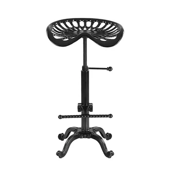 

iKayaa Metal Bar Stool Industrial Cast Iron Tractor Seat Bar Stools Adjustable Height Swivel Barstool Chairs with Footrest