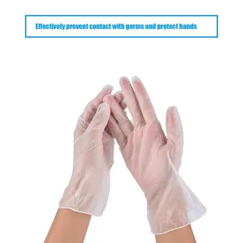 

100Pcs Disposable Transparent PVC Gloves Beauty Tattoo Protective Gloves Labor Insurance Industrial Gloves