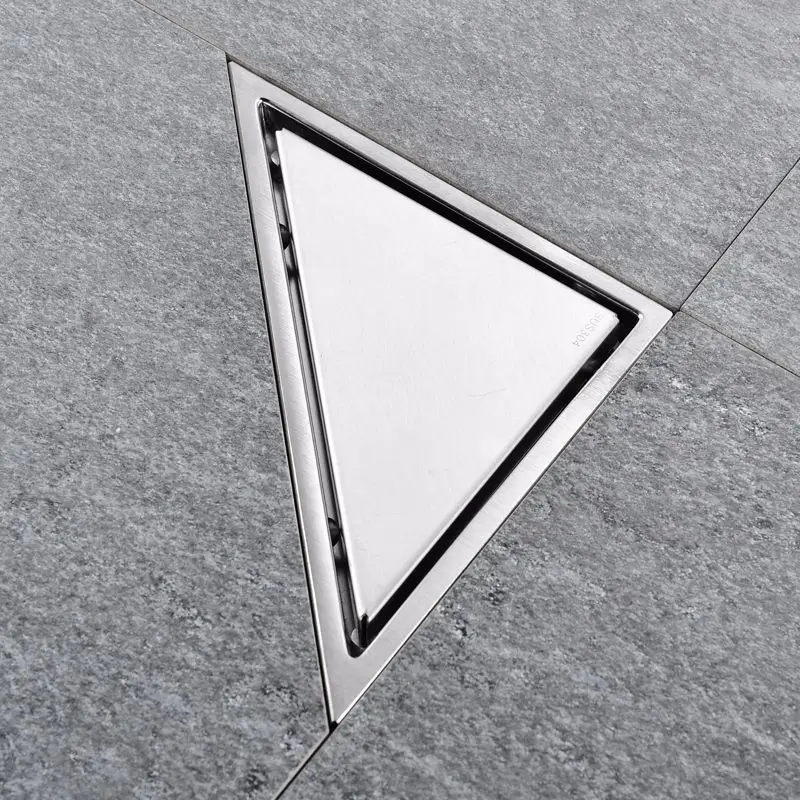 Hidden Type Triangle Floor Drain 304 Stainless Steel Bathroom Tile Invisible Shower Hair Clean Catcher Strainer | Обустройство дома