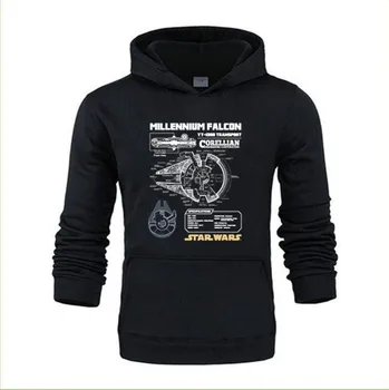 

Star Wars Millennium Falcon Schematics Men Quality Luxxry Cotton Short Sleeve Hoodies Round Neck Great Men Hoodies XS-4XL