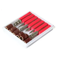 Маникюрная металлическая Шлифовальная головка для ногтей, 6 комплектов, аксессуары для шлифовального станка, доспехи для демонтажа, хрустальные фототерапевтические принадлежности