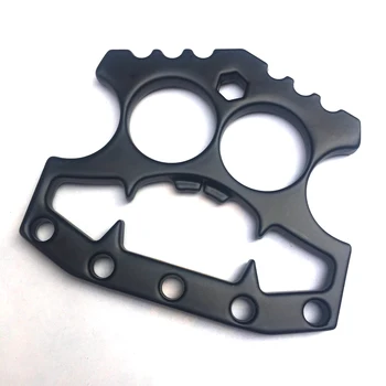 

Outdoor Keychain Stainless Steel Bottle Opener Double Finger Tools Multifunction Stainless Hex Key Mens EDC Self Defense Kitchen