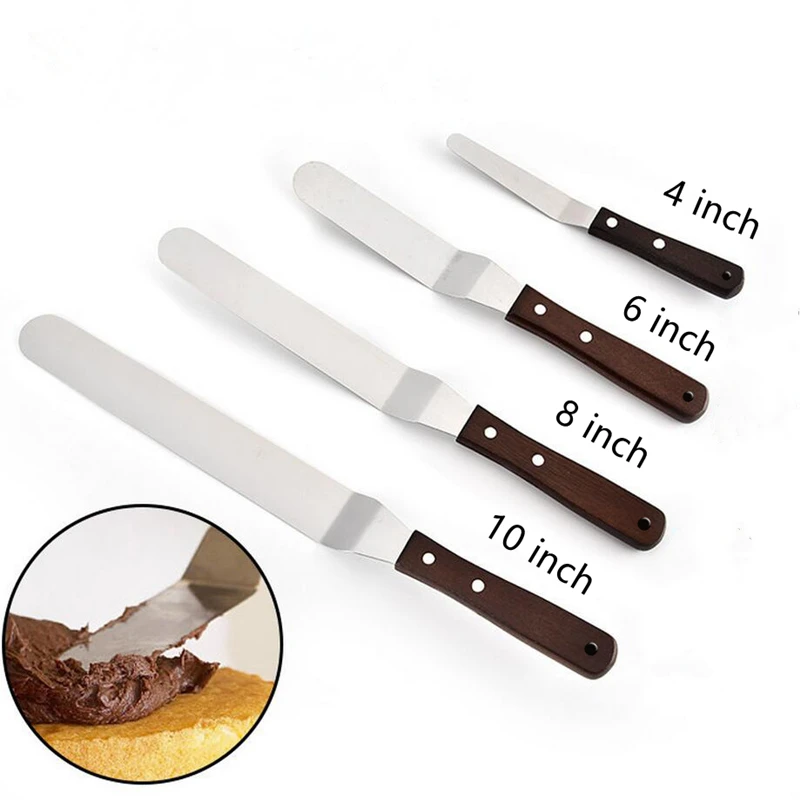 

Stainless Steel Cake Spatula Cutter 4/6/8/10 Inch Butter Cream Smoother Kitchen Portable Baking Pastry Scraper Decoration Tools