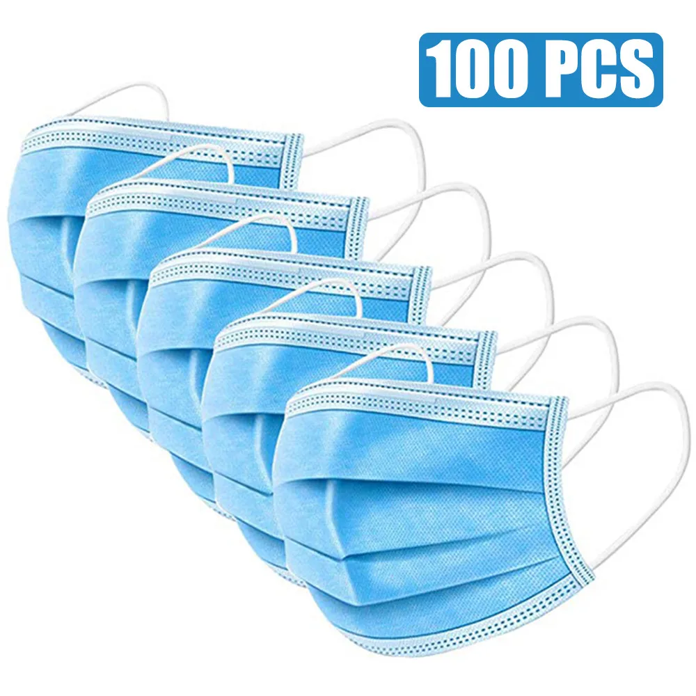 

100psc non-medical disposable mask three-layer filter, non woven sunscreen powder mask fpp2 kf94 PM2.5 48 delivery time