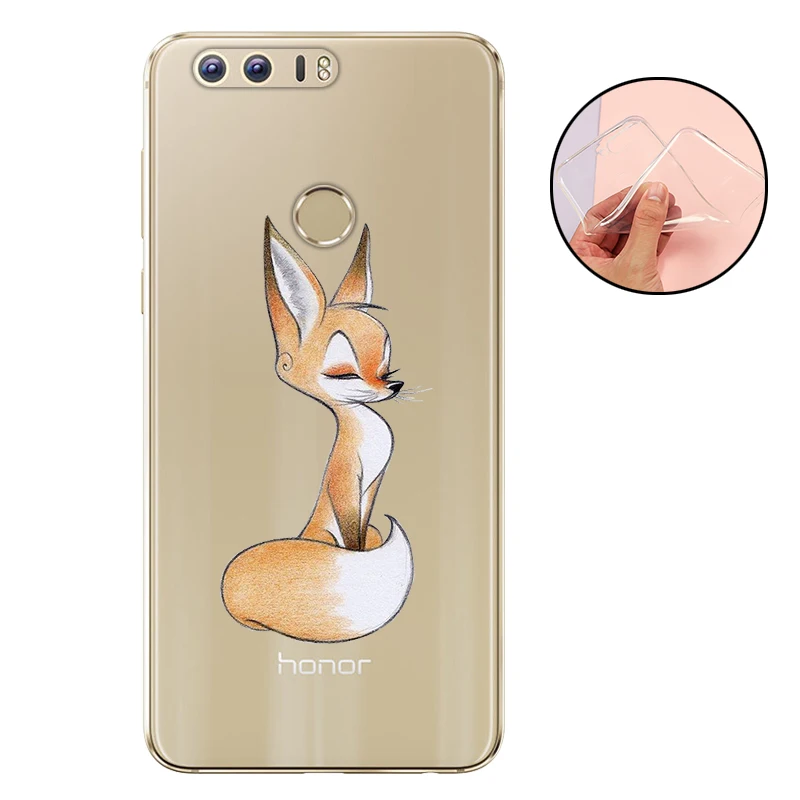 Защитный чехол для Huawei Honor 8 мягкий силиконовый из ТПУ задняя крышка сотового