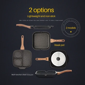 

Maifan Stone Marble Stone Nonstick Frying Pan with Heat Resistant Handle Induction Cooker Breakfast Frying Pan Cooking Tools